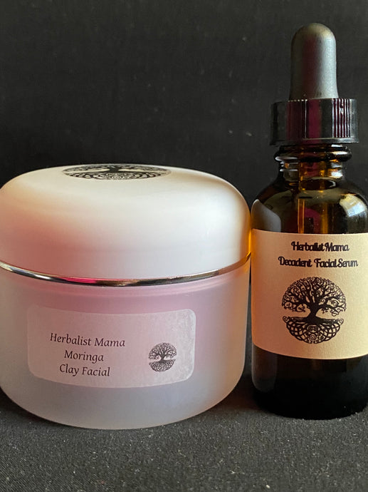 Moringa Clay Facial and Decadent Facial Serum Combo